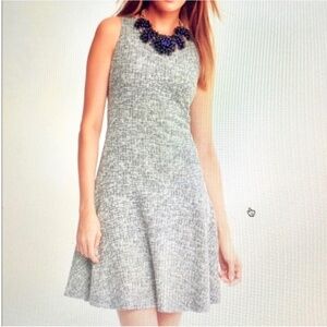 Banana Republic Black White Tweed Sleeveless Fit Flare Dress - Size 12